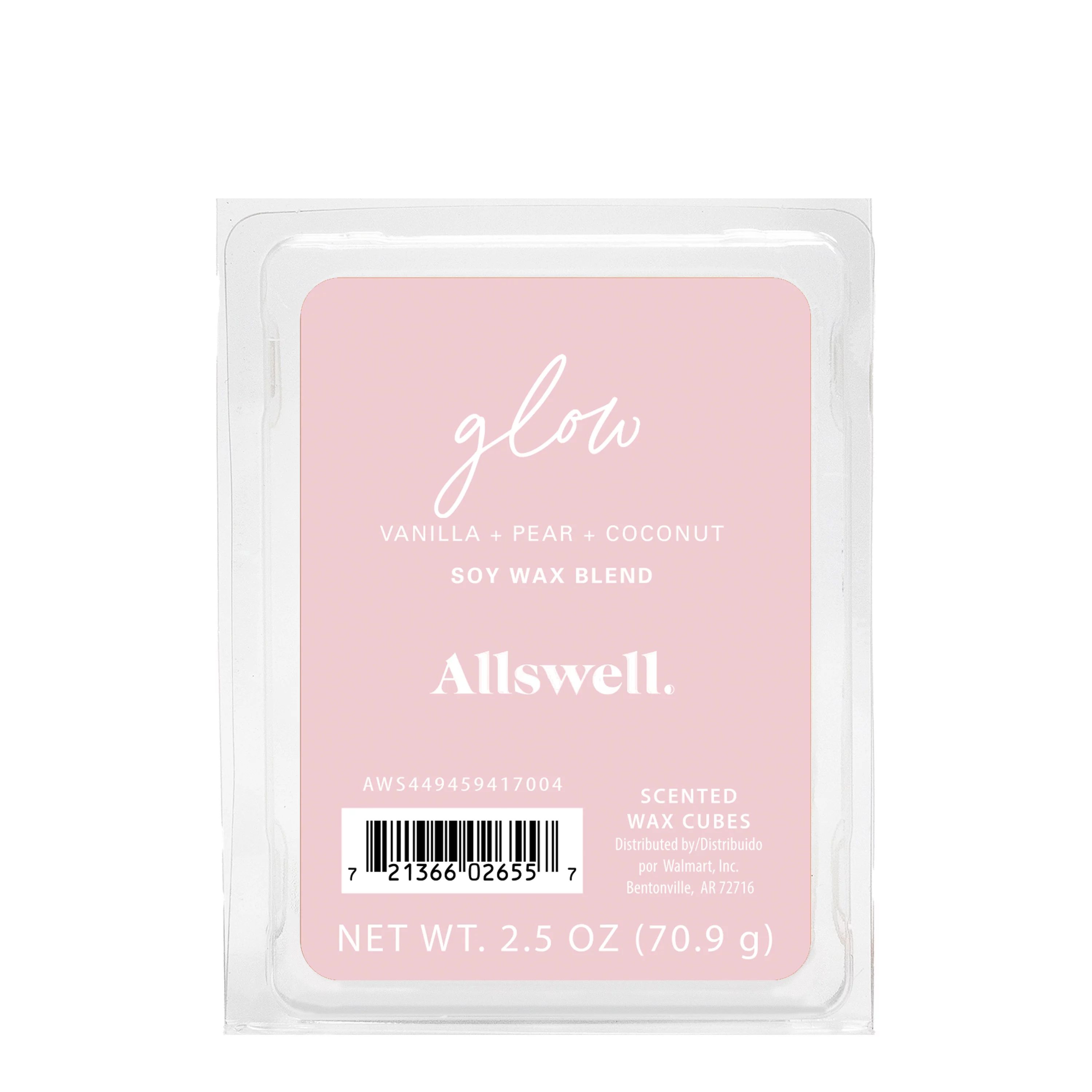 Allswell 6 Cube Wax Melts, Glow (Vanilla + Pear + Coconut), 2.5 oz | Walmart (US)