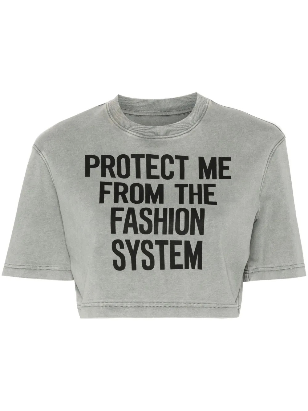 Moschino text-print Cropped T-shirt - Farfetch | Farfetch Global