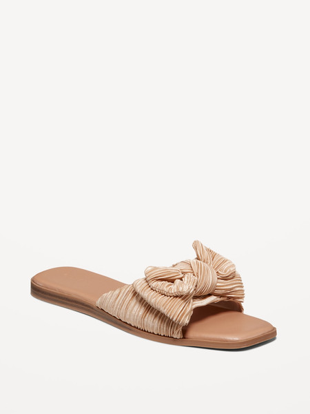 Knot-Front Slide Sandals | Old Navy (US)