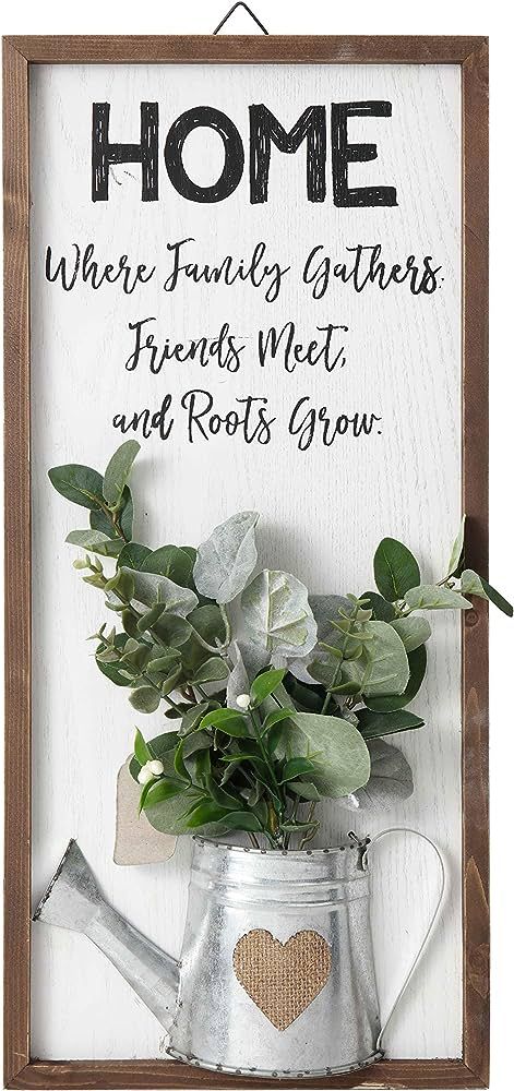 TERESA'S COLLECTIONS Farmhouse Home Sign, Wooden Rustic Wall Decor, Vertical Hanging Family Wall ... | Amazon (US)