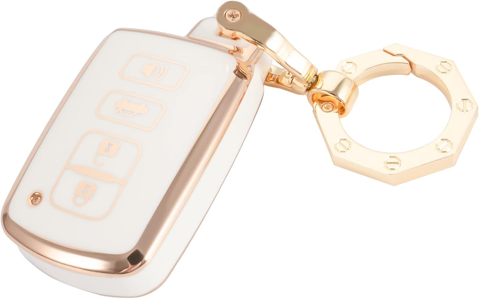 for Toyota Key Fob Cover Car Key Case Shell with Gold Keychain fit Sequoia Tundra Tacoma 4Runner ... | Amazon (US)