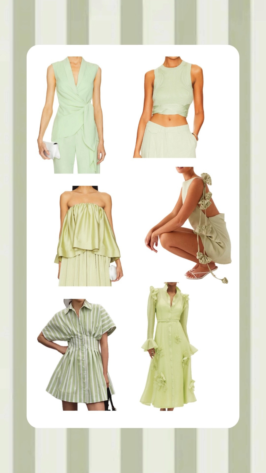 All the greens 

 

#LTKParties #LTKStyleTip #LTKBeauty