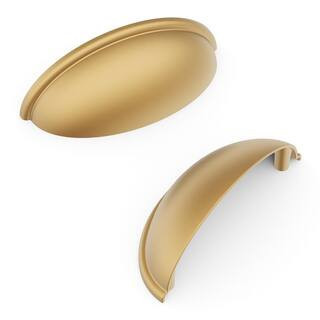 Collins brushed brass cup pulls, ten pack