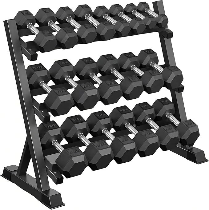 Ritafer 6-10 Pair Hex Rubber Dumbbell Set 350/450 and 550 lbs（5-50 lbs ）Hand Free Weight for ... | Amazon (US)