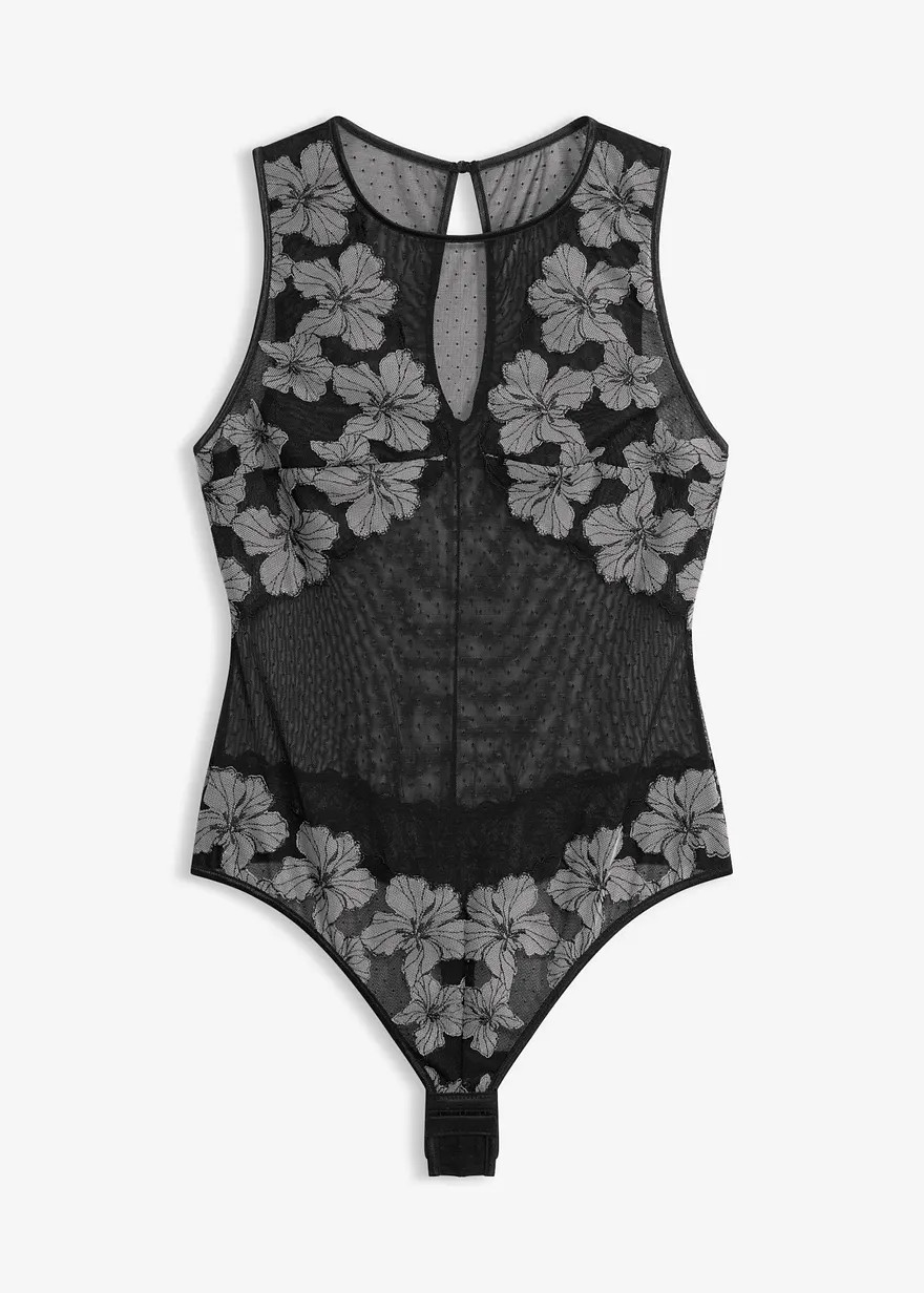 Stringbody mit edler Stickerei | Bonprix DE