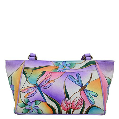 Anna by Anuschka womens Tote Bag Genuine Leather, Dragonfly Glass Painting, One Size US | Amazon (US)