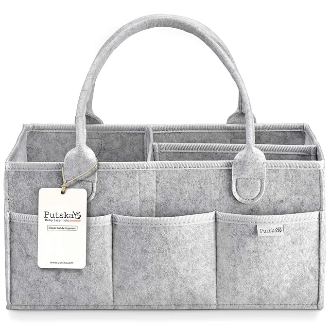 Putska Baby Diaper Caddy Organizer Nursery Basket - A Baby basket gift registry for baby shower l... | Amazon (US)
