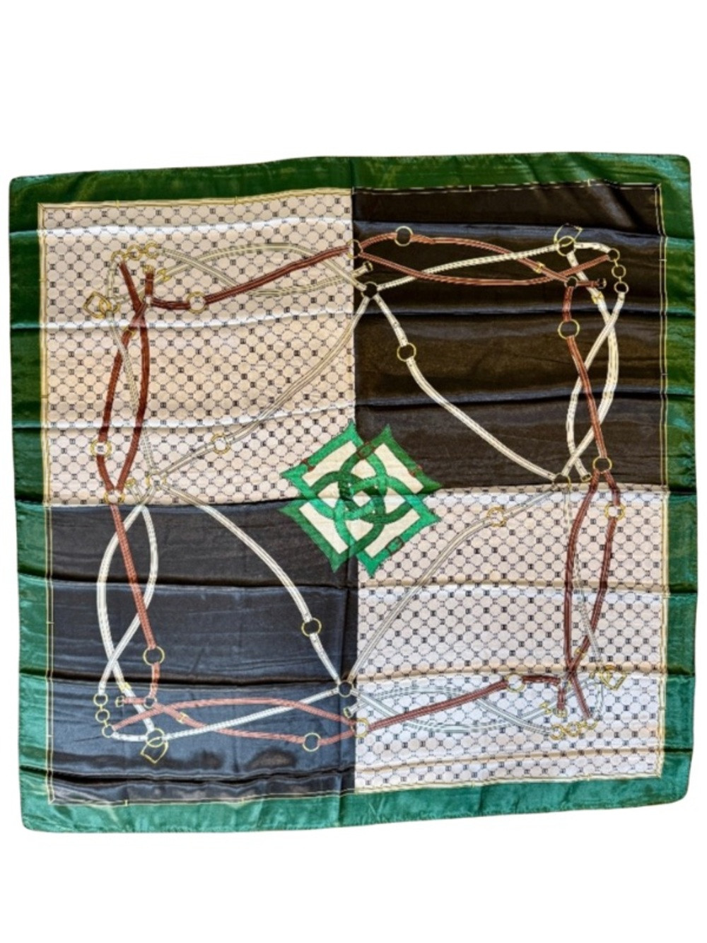 WOMEN'S GREEN SILKY FEEL ABSTRACT PRINTED SQUARE SCARF - NEW IN PACKAGE | Poshmark