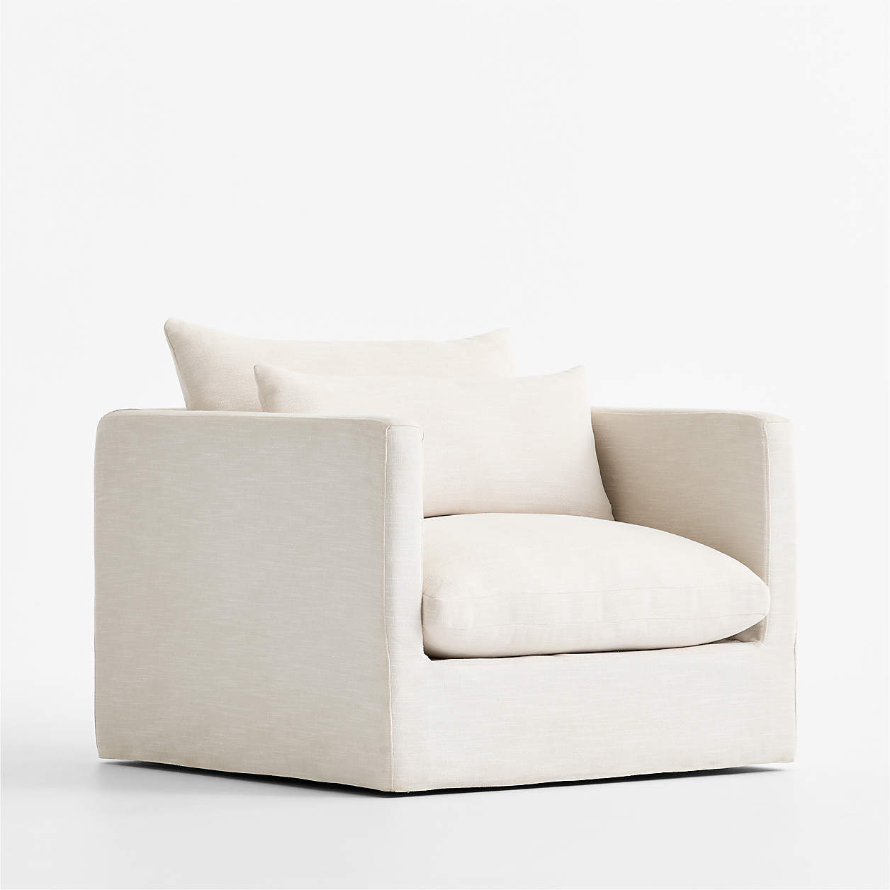 Seascape Upholstered Outdoor Swivel Lounge Chair | Crate & Barrel | Crate & Barrel