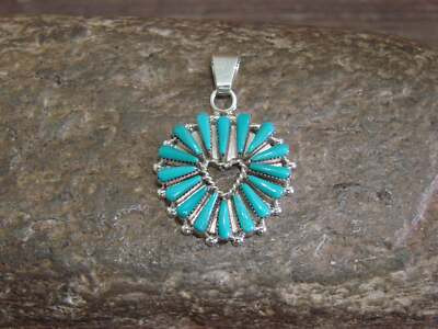 Native American Sterling Silver & Turquoise Heart Pendant Signed Laate  | eBay | eBay US