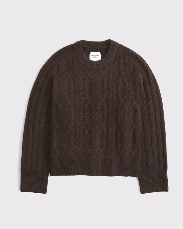 Women's The A&F Madeline Cable Crew Sweater | Women's Tops | Abercrombie.com | Abercrombie & Fitch (US)