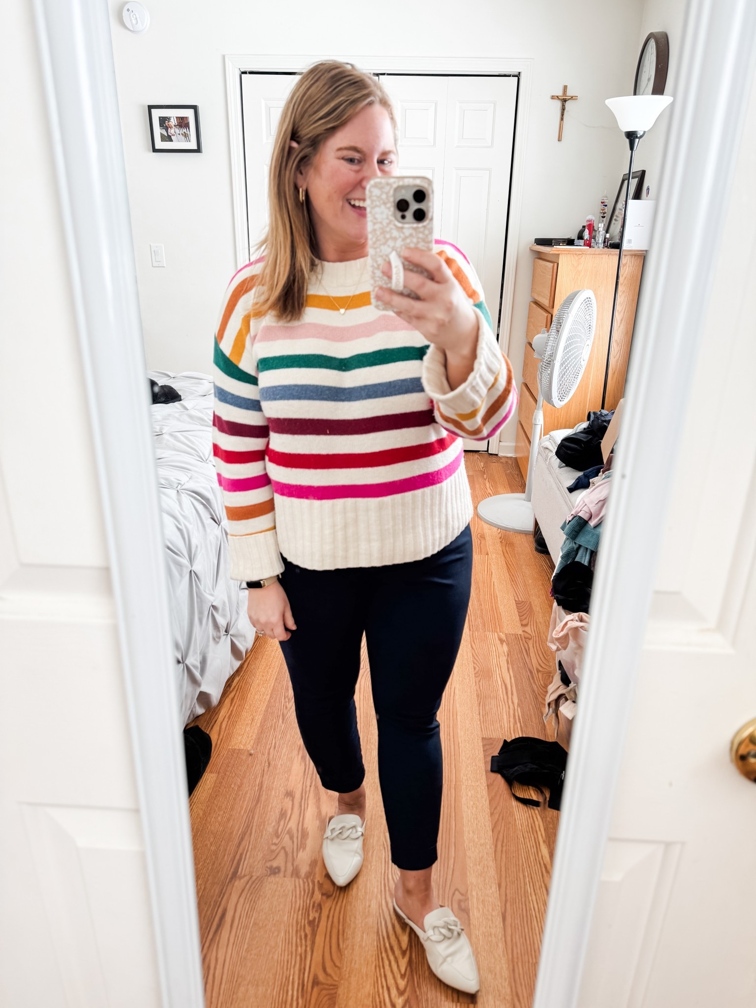 Teacher outfit - fun rainbow sweater & pixie pants 

#LTKPetite #LTKMidsize #LTKWorkwear