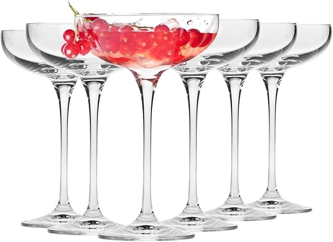Krosno Champagne Coupe Glasses, Set of 6, 8.1 oz, Harmony Collection, Coupe Bowl Stemmed Cocktail... | Amazon (US)
