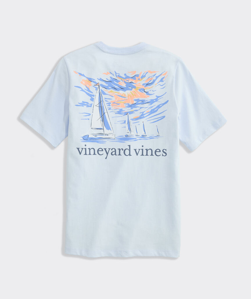 Boys' Sunset Regatta Scene Short-Sleeve Pocket Tee | vineyard vines