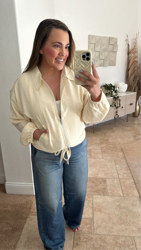 this is the perfect spring layering jacket. it’s super lightweight, comes in four colors and can be worn with anything. I’m in the large. 

#LTKfindsunder50 #LTKmidsize