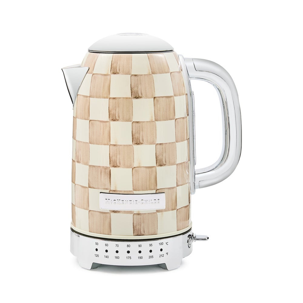 Mocha Check Electric Kettle | MacKenzie-Childs