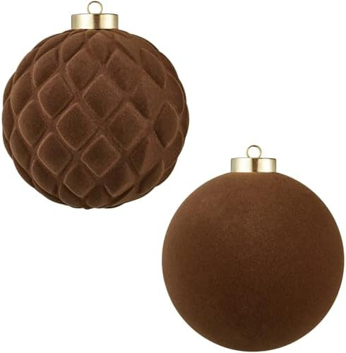 Large Velvet Christmas Ball Ornaments - 6 Inch Flocked Christmas Balls Shatterproof Decorative Ha... | Amazon (US)
