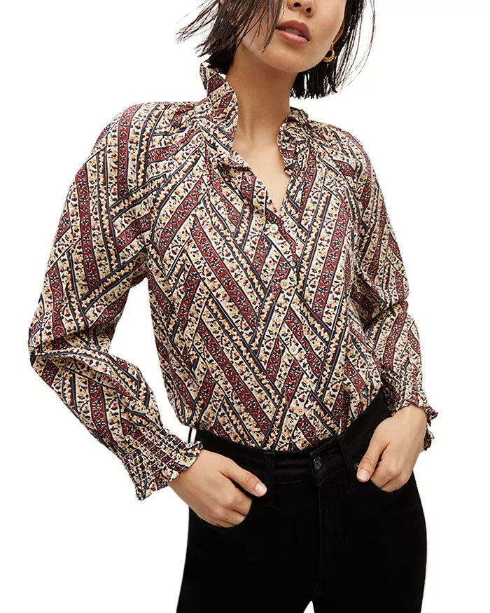 Calisto High Neck Ruffled Top | Bloomingdale's (US)