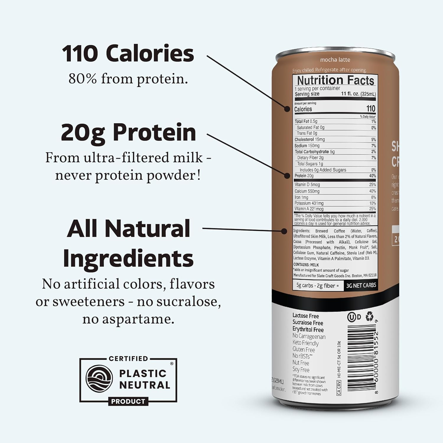 Slate Milk - High Protein Iced Coffee - Energy Variety Pack - Caramel Latte, Mocha Latte, Vanilla... | Amazon (US)