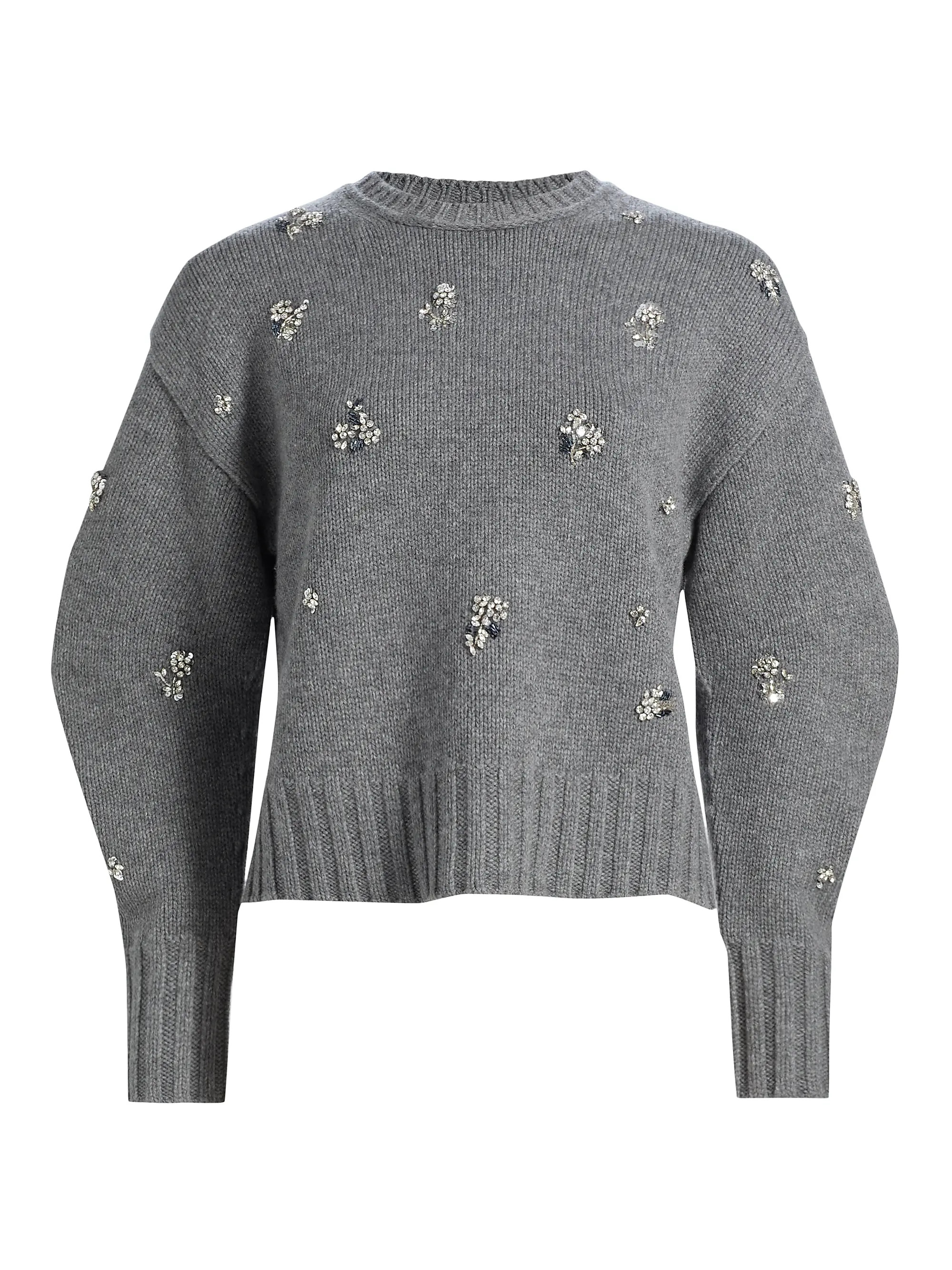 Coraline Embellished Wool-Cashmere Crewneck Sweater | Saks Fifth Avenue