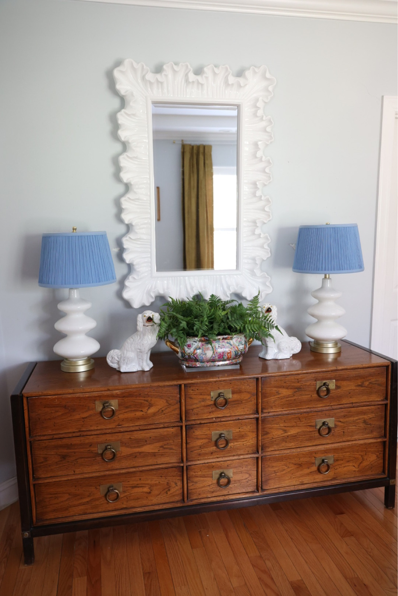 At home mirror 
Wavy lamp 
Ballard designs lampshade 

#LTKhome