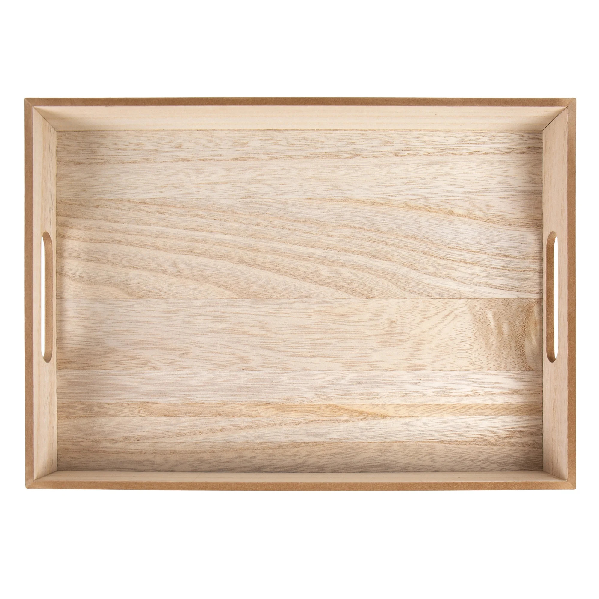 On the Surface Decorative Square Tray, Customizable Wooden Serving Tray with Handles | Walmart (US)