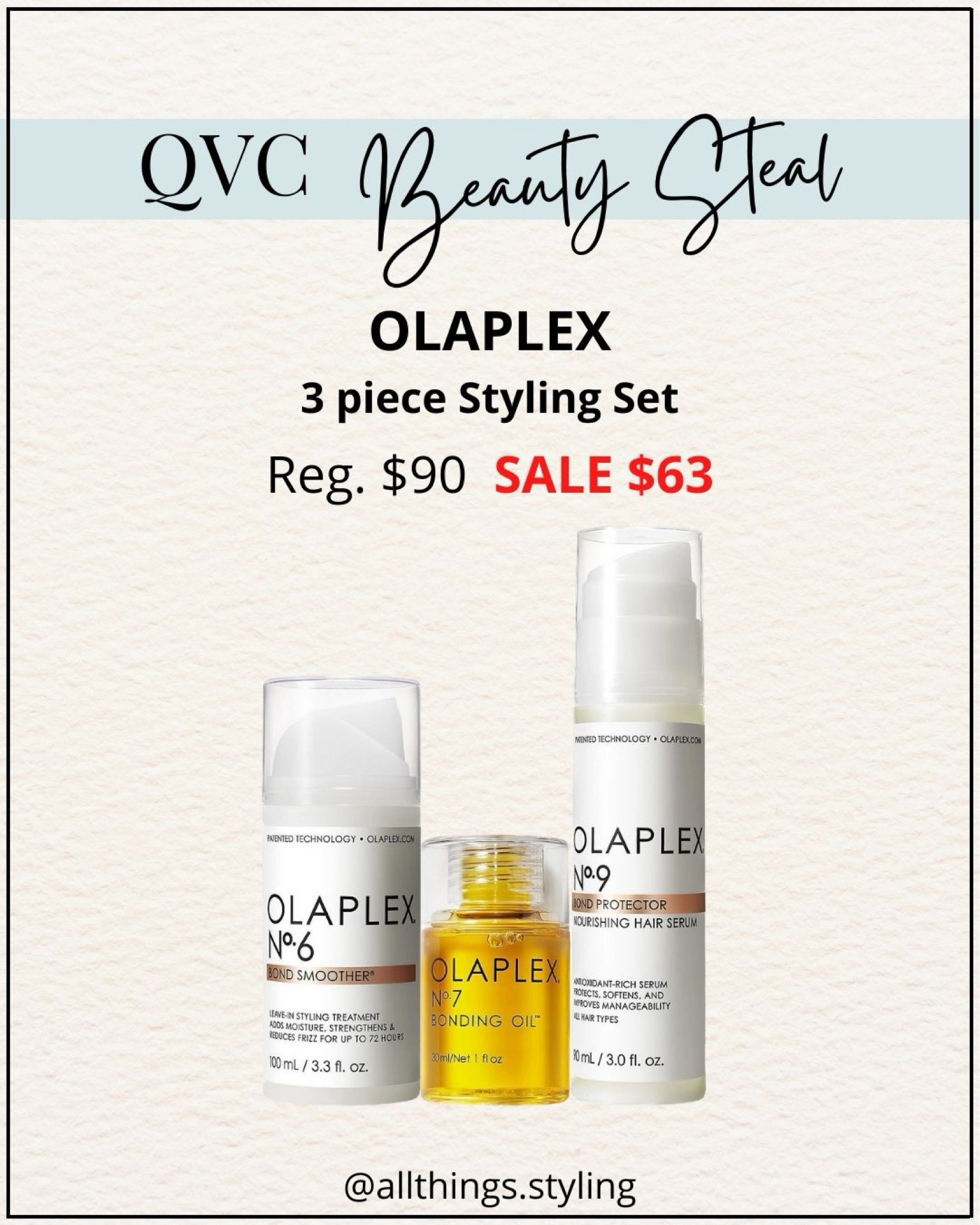 My favorite OLAPLEX Hair care sets are 30% Off at QVC.  Hurry these sell out fast ✨

QVC OLAPLEX Sale, hair care routine, olaplex styling set, olaplex hair repair set, olaplex brightening set 

#LTKover40 #LTKbeauty #LTKsalealert