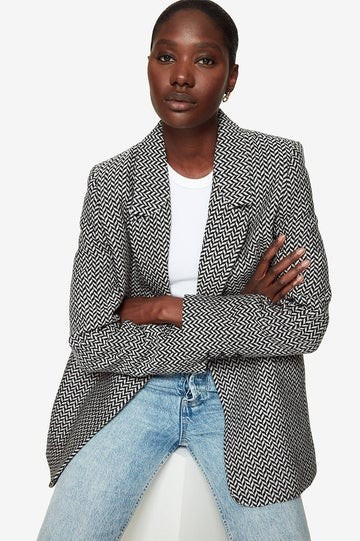 Fishbone Blazer - Black And Off White | Anine Bing