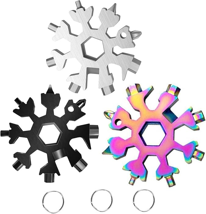3Packs Snowflake Multi Tool, 18-in-1 Stainless Steel Snowflake Multitool for Bottle Opener and Fl... | Amazon (US)
