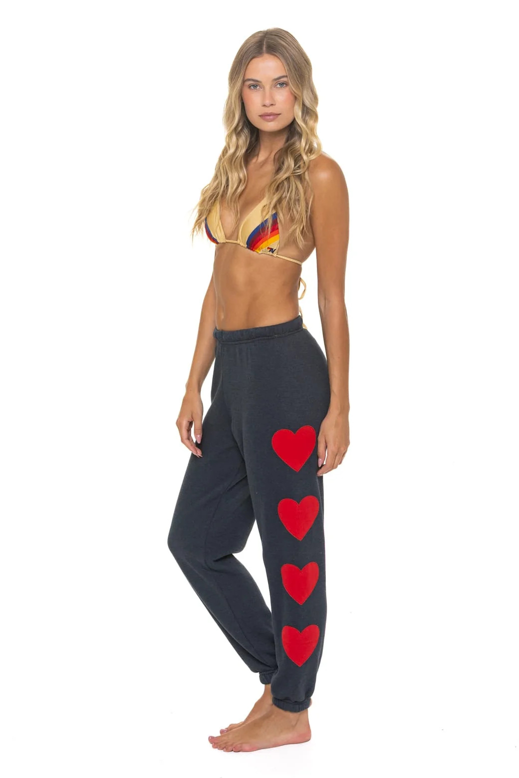 Heart Stitch Sweatpants Charcoal - Women's Joggers | Aviator Nation | Aviator Nation