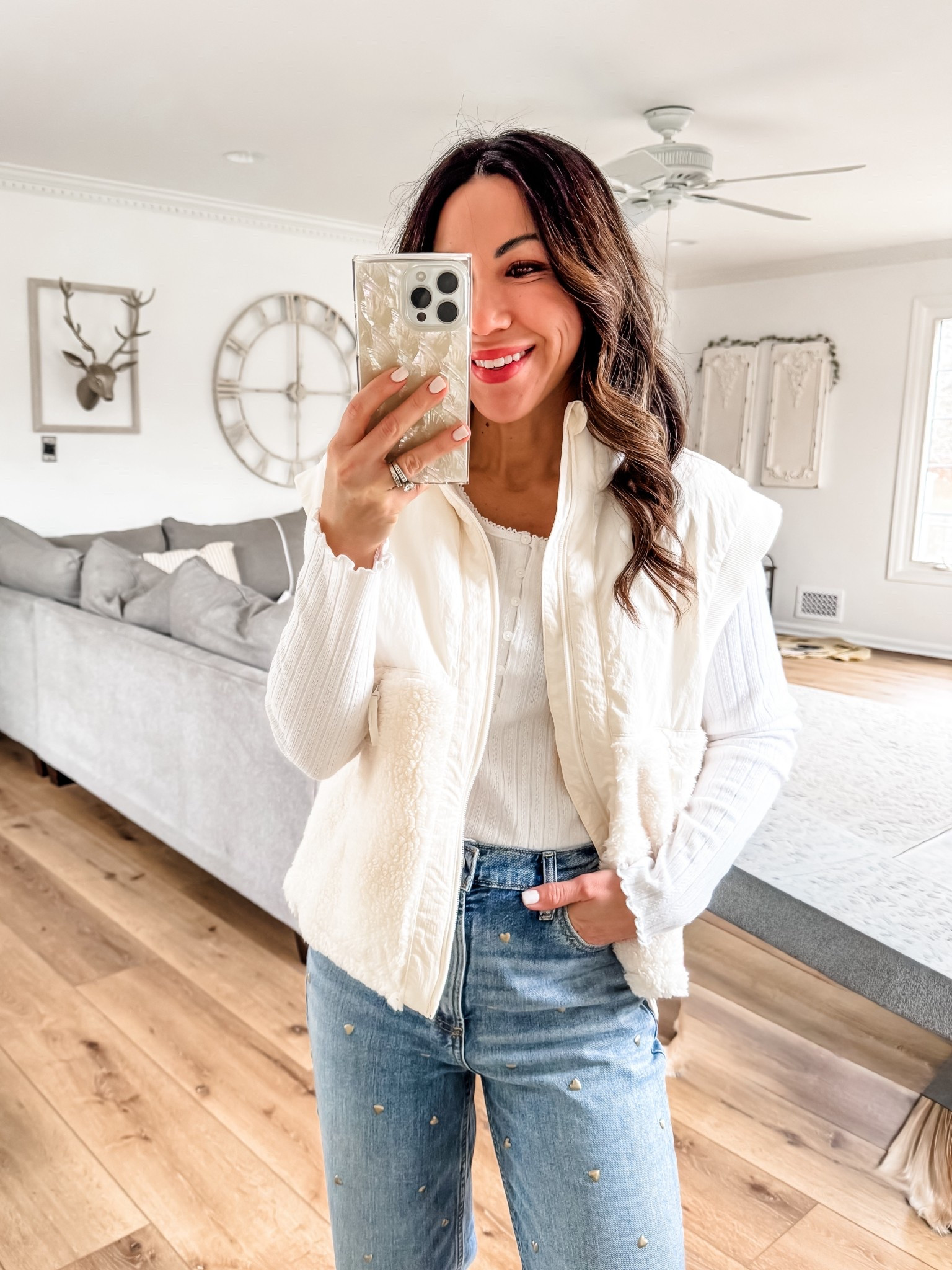 Target style, Xs vest, small Henley, heart jeans 4 short 

#LTKOver40 #LTKFindsUnder50