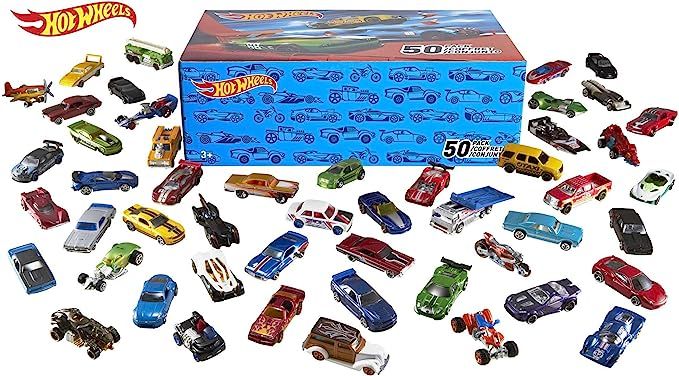 Hot Wheels 50-Car Pack of 1:64 Scale Vehicles Individually Packaged​, Gift for Collectors & Kid... | Amazon (US)