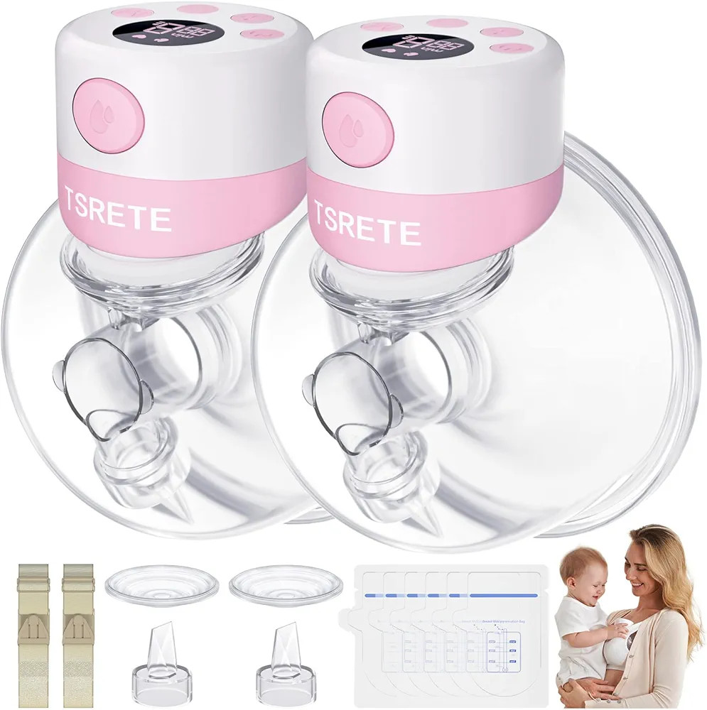 TSRETE Breast Pump, Double Wearable Breast Pump, Electric Hands-Free Breast Pumps with 2 Modes, 9... | Amazon (US)