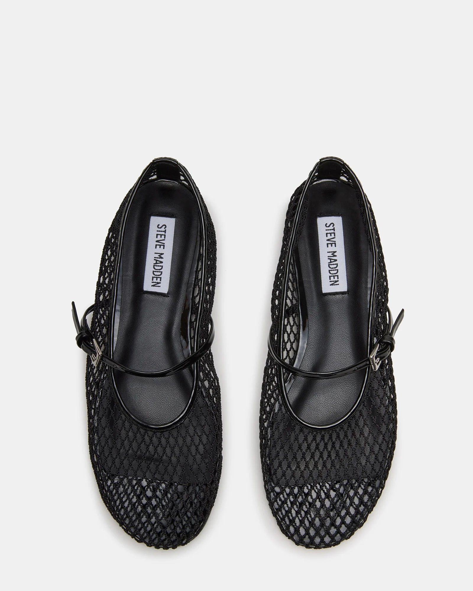 MAGS Black Mesh Mary Jane Flats | Women's Designer Flats | Steve Madden (Canada)