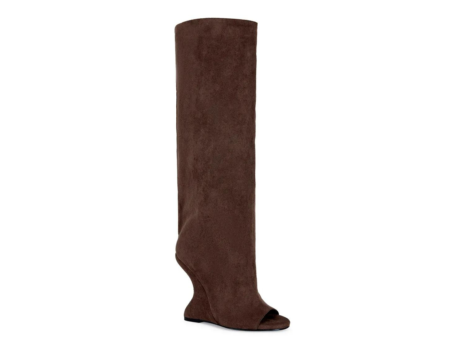 Azalea Wang Vincent Wedge Boot | Women's | Dark Brown | Size 7.5 | Boots | Wedge | DSW