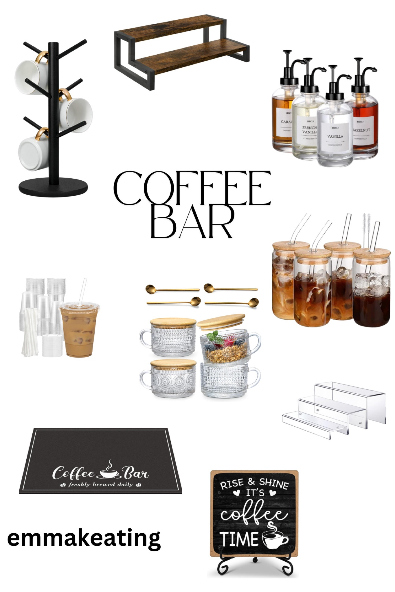 Coffee bar. Coffee bar at home. Coffee bar accessories. Coffee bar essentials. Coffee organizer. Coffee sign. Coffee decor. Coffee cup stand. Syrup pumps. Glass syrup pumps. Coffee maker. Coffee machine. Glass coffee cups. Plastic to go cups. Plastic coffee cups. To go plastic coffee cups. Coffee organization. LTK coffee finds. Amazon. Amazon coffee essentials. Amazon coffee accessories. Hamilton coffee machine. Hamilton coffee maker. 

#LTKHome #LTKFindsUnder50 #LTKStyleTip