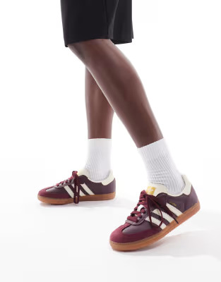 adidas Originals Samba OG trainers in burgundy and off white | ASOS (Global)