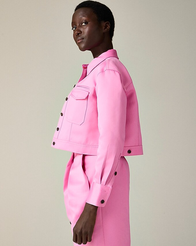 Christopher John Rogers X  J.Crew structured button-up shirt in duchesse satin | J. Crew US