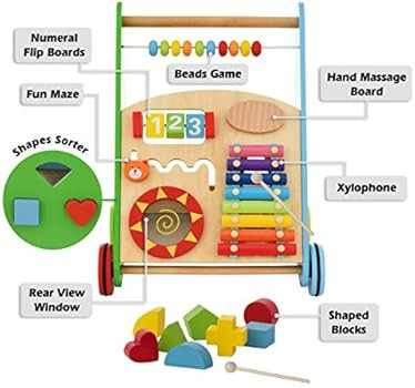 Baby Toys – Kids’ Activity Toy – Wooden Push and Pull Learning Walker for Boys and Girls ... | Amazon (US)