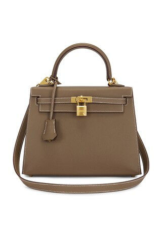 Hermes Epsom Kelly 25 Handbag in Taupe | FWRD 