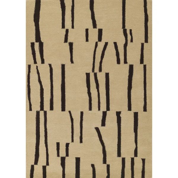 Austin Handmade Tufted Wool Ivory/Brown Area Rug | Wayfair North America