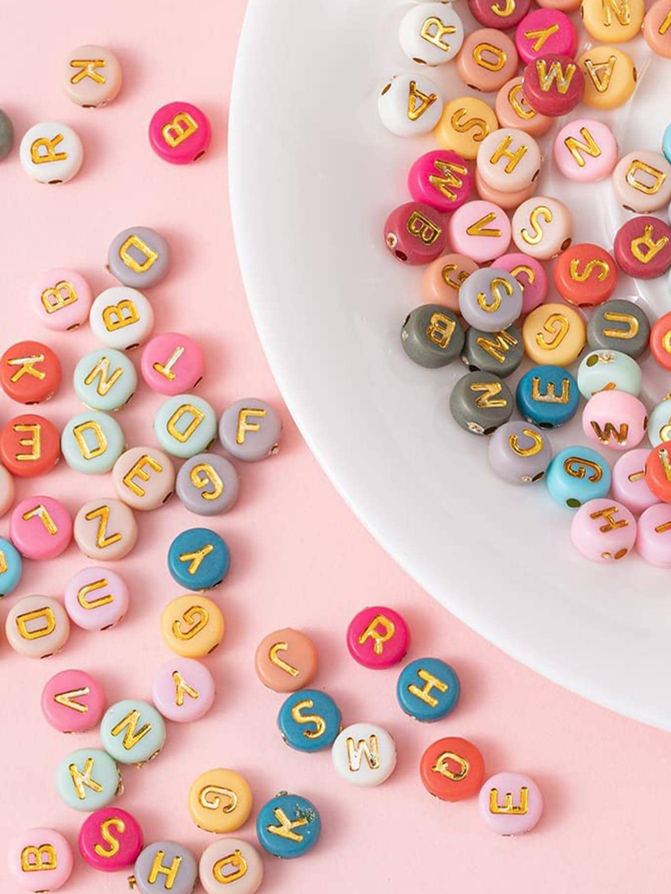 1set Plastic Jewelry Making Bead, Modern Letter Detail DIY Bead For DIY Jewelry Making | SHEIN