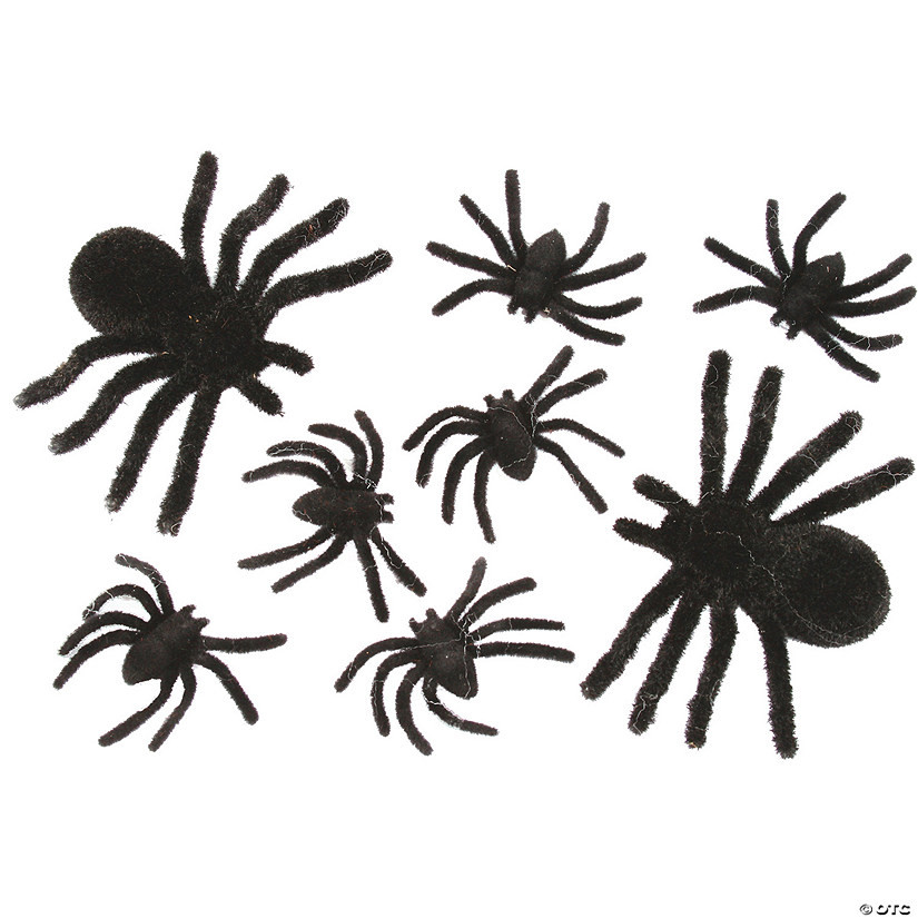 Fuzzy Spider Decorations - Set of 8 | Oriental Trading Company