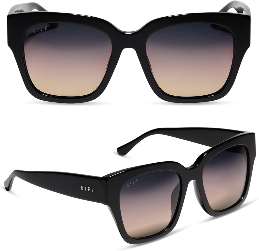 DIFF Bella II Oversized Designer Square Sunglasses for Women UV400 Protection, Black Trendy Fashi... | Amazon (US)