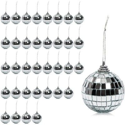 Okuna Outpost 36 Pack Disco Ball Christmas Tree Ornaments, Christmas Decorations Holiday Decor, 2... | Target