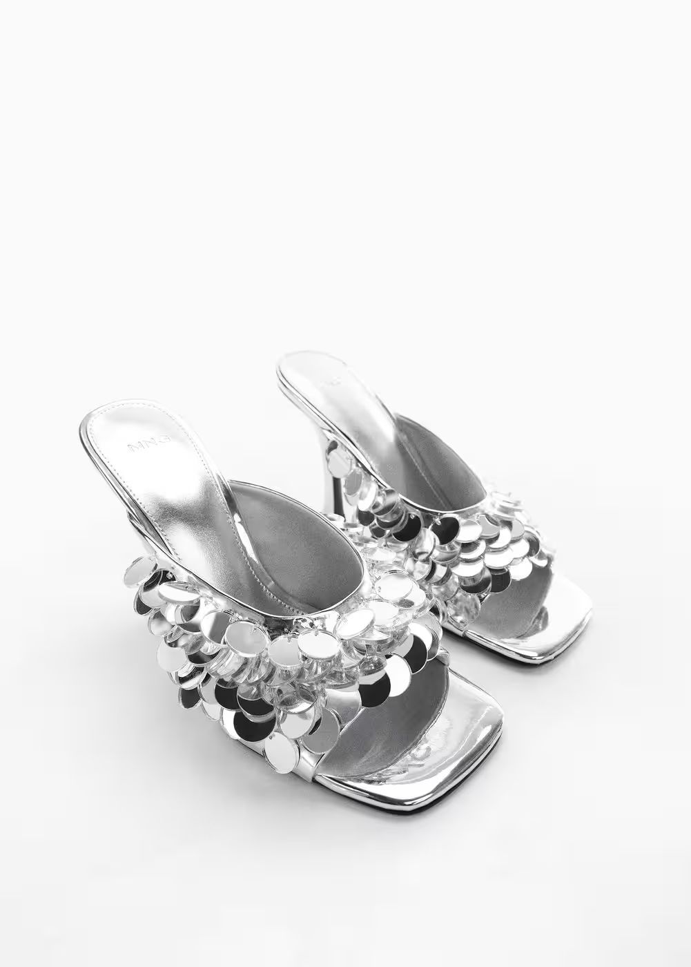 Sequin sandal with mirror detail -  Women | Mango USA | MANGO (US)