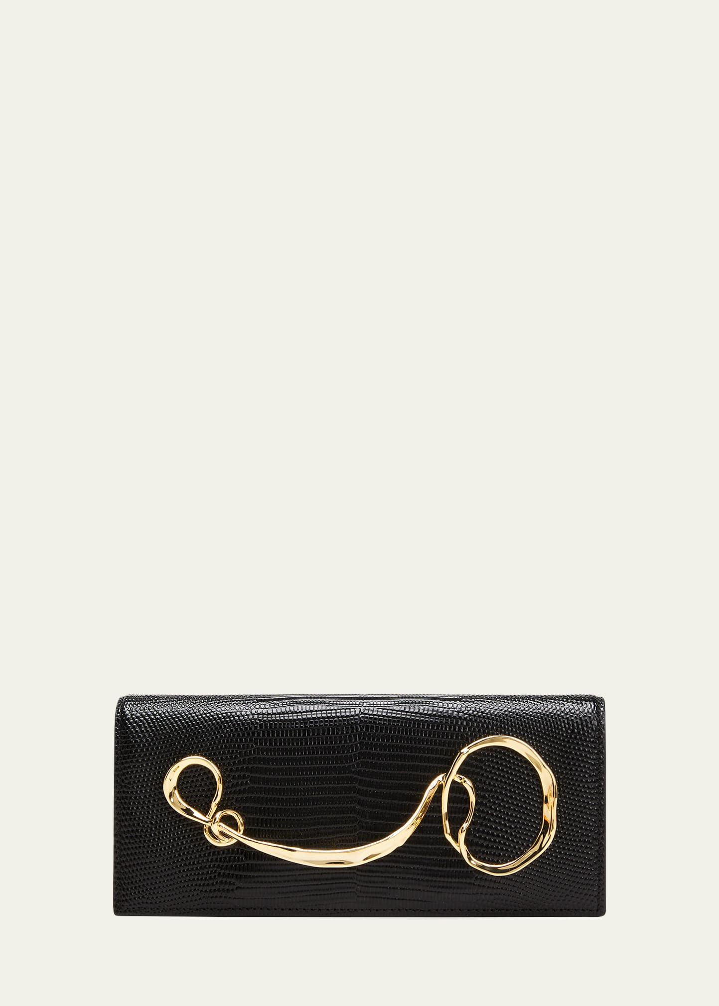 Alexis Bittar Twisted Gold Side Handle Clutch Purse | Bergdorf Goodman