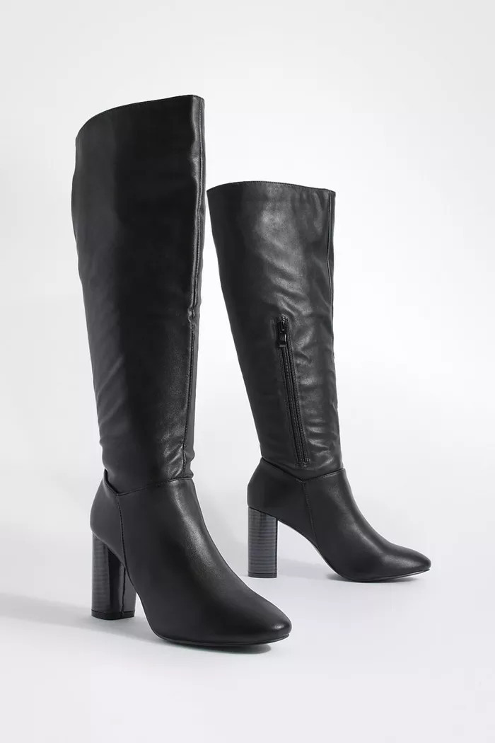 Block Heel Knee High Boots | Boohoo.com (UK & IE)