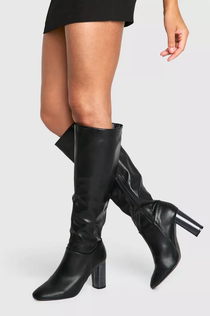 Block Heel Knee High Boots | Boohoo.com (UK & IE)