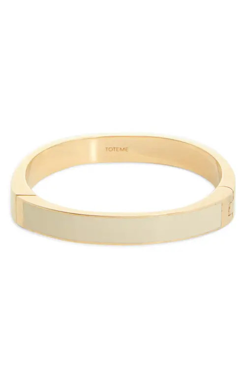 TOTEME Signature Enameled Bangle Bracelet in Ecru/Gold at Nordstrom, Size 6 | Nordstrom